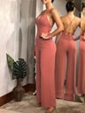 Enterizo de Cuello en V Cruzado y Espalda Descubierta Luxeira