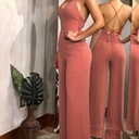 Enterizo de Cuello en V Cruzado y Espalda Descubierta Luxeira