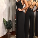 Enterizo de Cuello en V Cruzado y Espalda Descubierta Luxeira