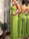Enterizo de Cuello en V Cruzado y Espalda Descubierta Luxeira