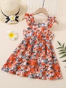 Vestido de Princesa con Flores y Mangas de Vuelo Luxeira