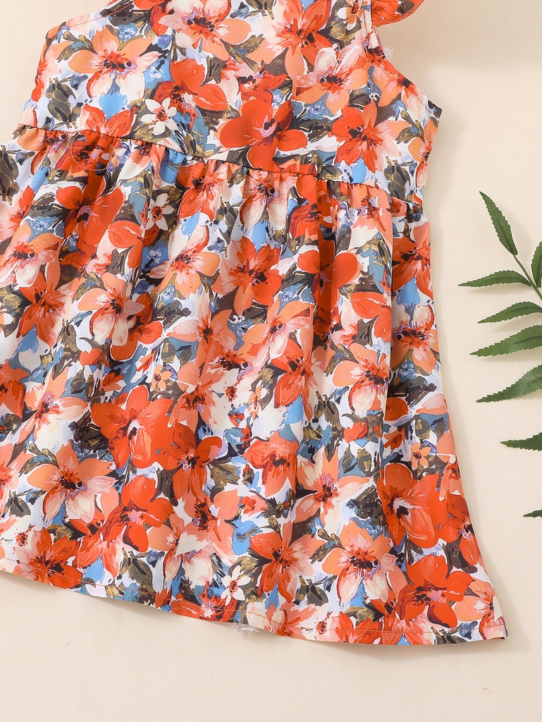 Vestido de Princesa con Flores y Mangas de Vuelo Luxeira