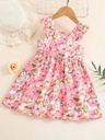 Vestido de Princesa con Flores y Mangas de Vuelo Luxeira