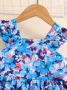 Vestido de Princesa con Flores y Mangas de Vuelo Luxeira