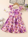 Vestido de Princesa con Flores y Mangas de Vuelo Luxeira