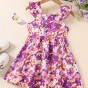 Vestido de Princesa con Flores y Mangas de Vuelo Luxeira