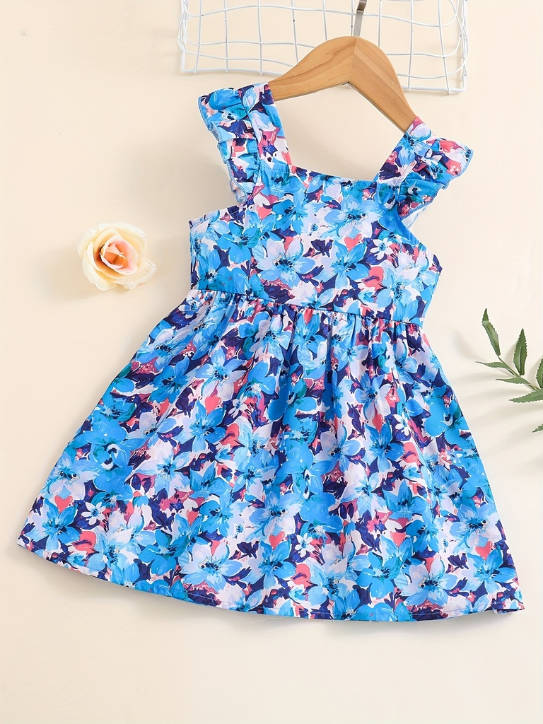 Vestido de Princesa con Flores y Mangas de Vuelo Luxeira