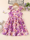 Vestido de Princesa con Flores y Mangas de Vuelo Luxeira