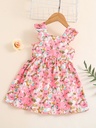 Vestido de Princesa con Flores y Mangas de Vuelo Luxeira