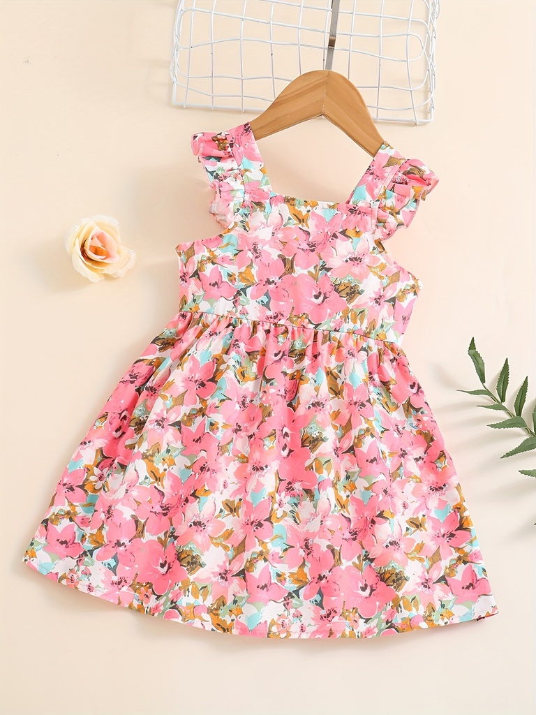 Vestido de Princesa con Flores y Mangas de Vuelo Luxeira