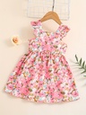 Vestido de Princesa con Flores y Mangas de Vuelo Luxeira