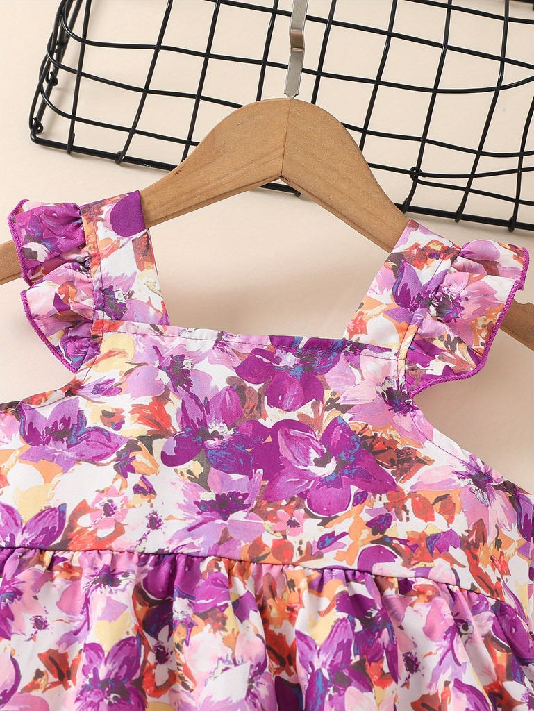 Vestido de Princesa con Flores y Mangas de Vuelo Luxeira