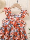 Vestido de Princesa con Flores y Mangas de Vuelo Luxeira