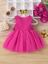Vestido de Malla con Bordado de Flores Luxeira