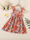 Vestido de Princesa con Flores y Mangas de Vuelo Luxeira