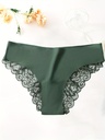 Panty de Nailon con Detalles de Encaje en Contraste Luxeira