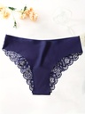 Panty de Nailon con Detalles de Encaje en Contraste Luxeira