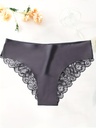 Panty de Nailon con Detalles de Encaje en Contraste Luxeira