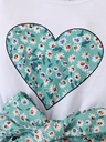 Enterizo Floral Sin Mangas con Estampado de Corazón Luxeira