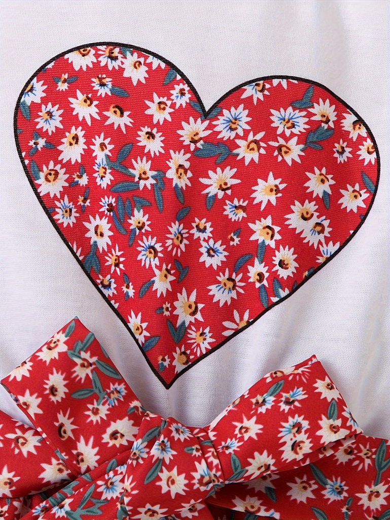 Enterizo Floral Sin Mangas con Estampado de Corazón Luxeira
