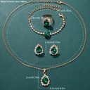 Set de 5 Piezas de Joyería: Pendientes, Collar, Anillo y Pulsera Brillantes