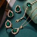 Set de 5 Piezas de Joyería: Pendientes, Collar, Anillo y Pulsera Brillantes