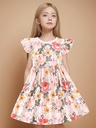 Vestido de Princesa con Estampado de Mariposas y Flores Luxeira