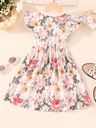 Vestido de Princesa con Estampado de Mariposas y Flores Luxeira