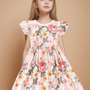 Vestido de Princesa con Estampado de Mariposas y Flores Luxeira