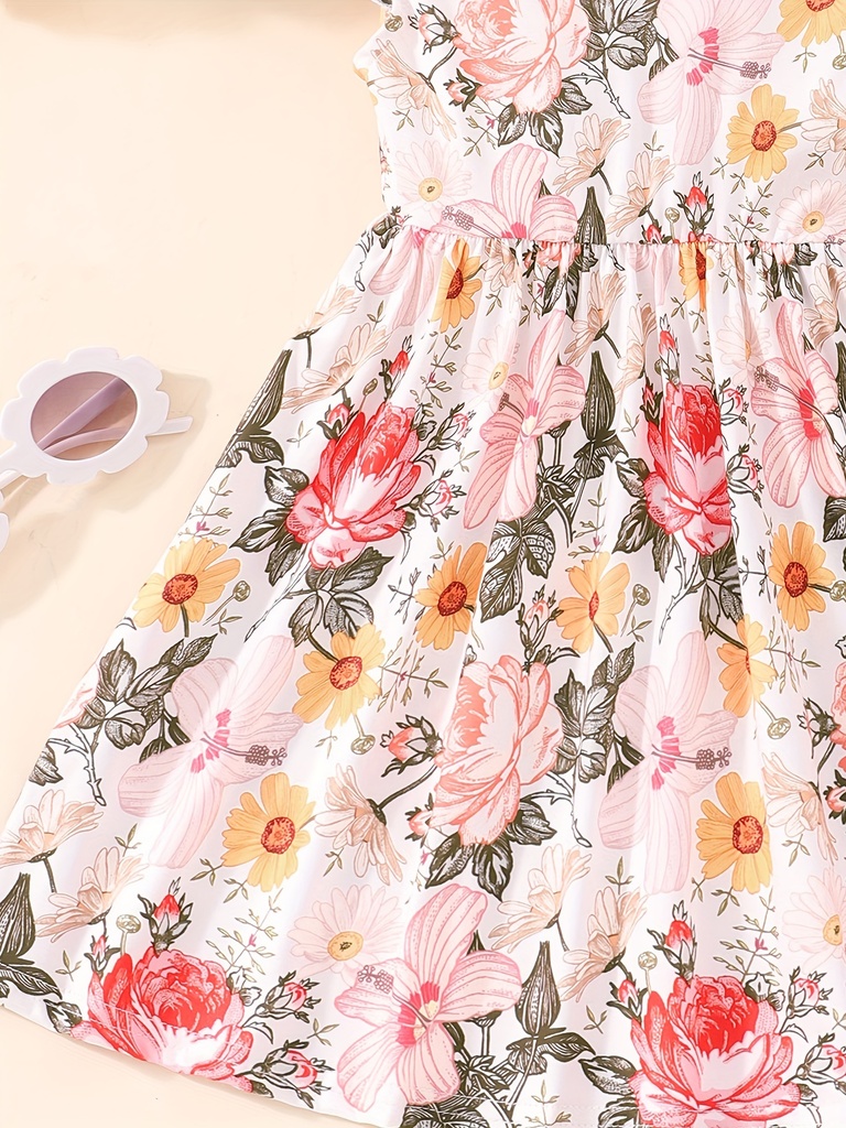 Vestido de Princesa con Estampado de Mariposas y Flores Luxeira