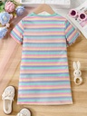 Vestido de Rayas con Estampado de Gatos y Tirantes Luxeira