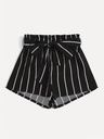 Short Holgado a Rayas con Cinturón Luxeira