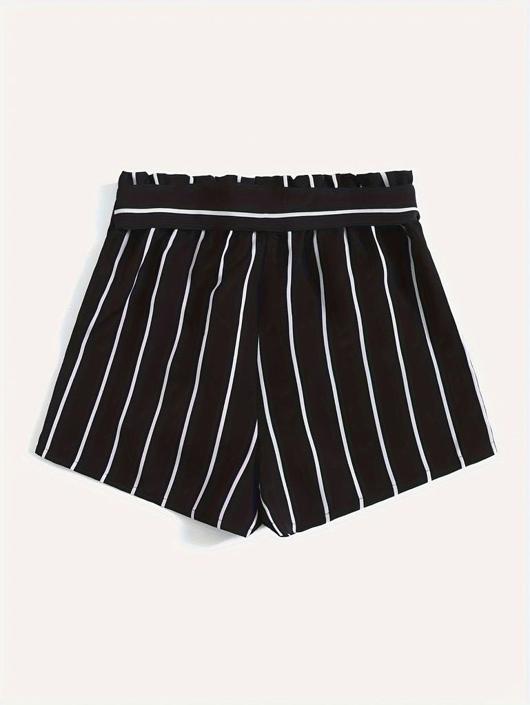 Short Holgado a Rayas con Cinturón Luxeira