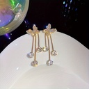Pendientes Colgantes con Diseño de Mariposa y Circonita Brillante