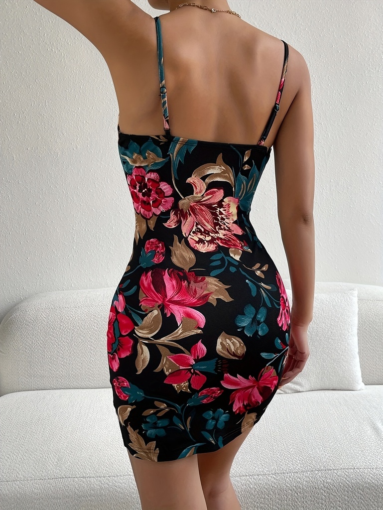 Vestido de Tirantes Finos con Estampado Floral Luxeira