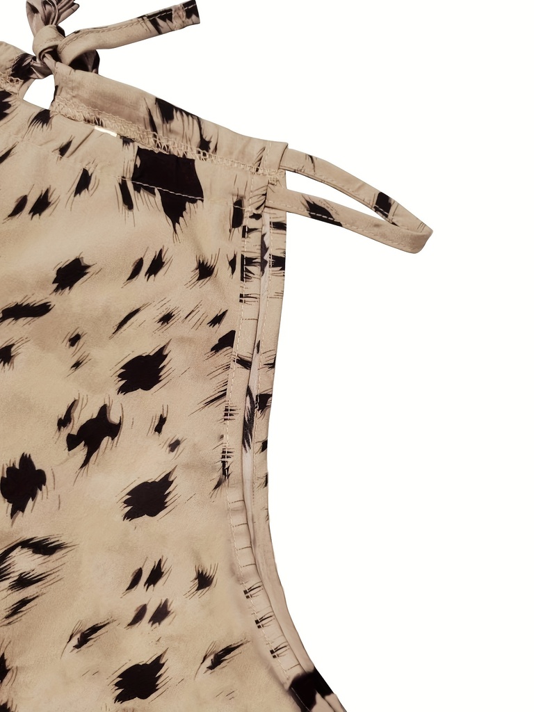 Vestido Elegante de Cuellocon Estampado Completo Luxeira