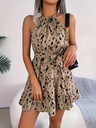 Vestido Elegante de Cuellocon Estampado Completo Luxeira