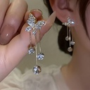 Pendientes Colgantes con Diseño de Mariposa y Circonita Brillante