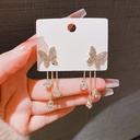Pendientes Colgantes con Diseño de Mariposa y Circonita Brillante