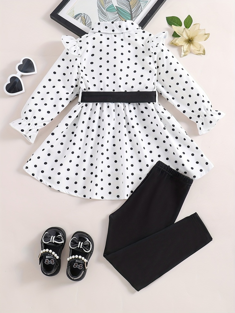 Conjunto Elegante de 2 Piezas con Estampado de Lunares  Luxeira