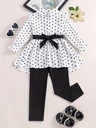 Conjunto Elegante de 2 Piezas con Estampado de Lunares  Luxeira