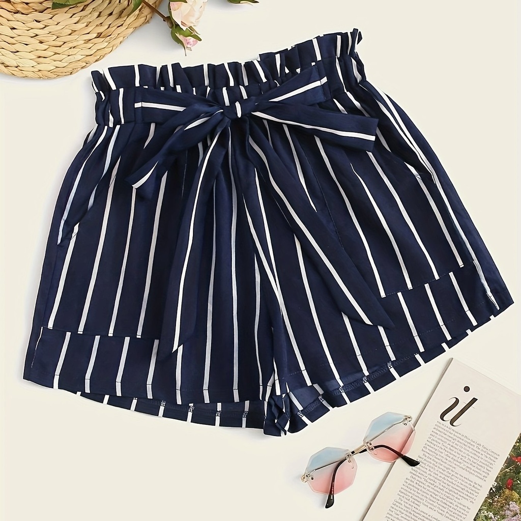 Short con Bolsillos de Rayas Luxeira
