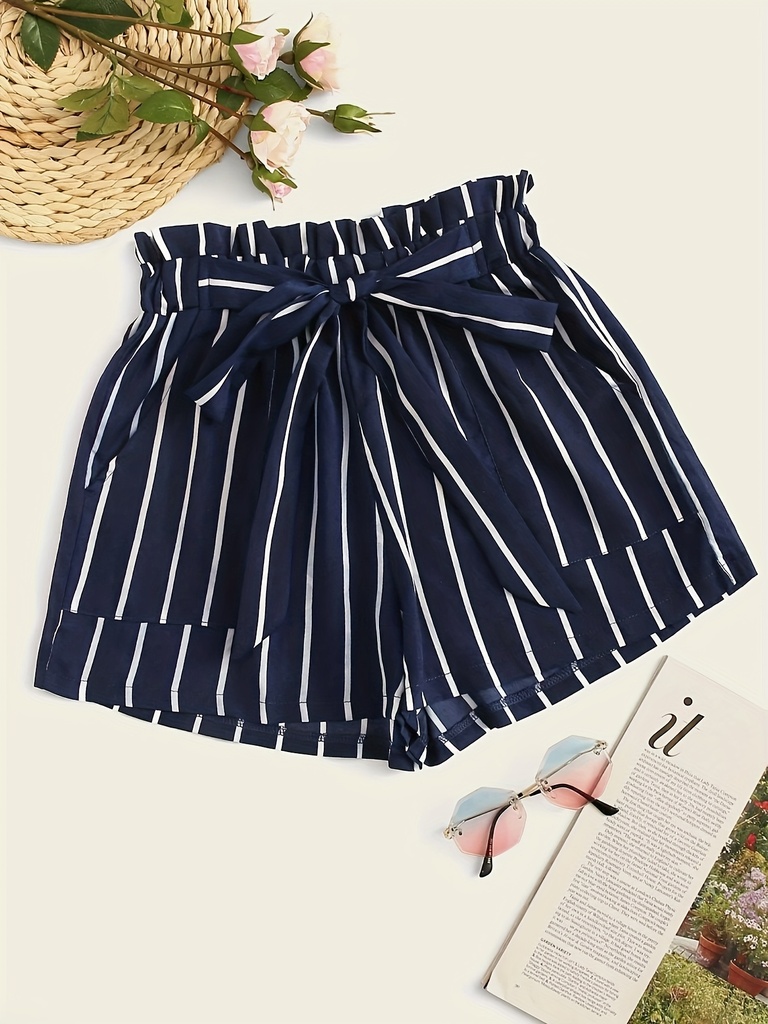 Short con Bolsillos de Rayas Luxeira