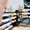 Pendientes Colgantes con Diseño de Mariposa y Circonita Brillante