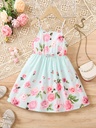 Vestido de Niña con Estampado de Flores Luxeira