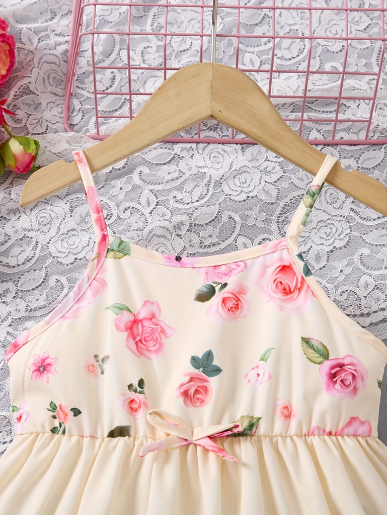 Vestido de Niña con Estampado de Flores Luxeira