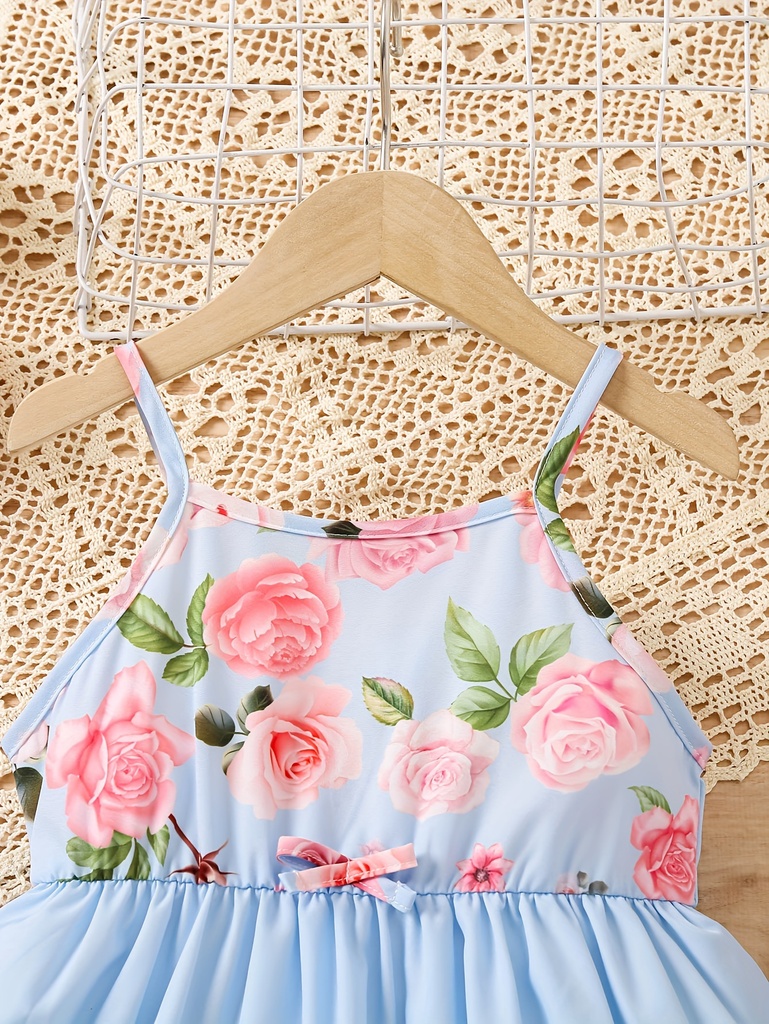 Vestido de Niña con Estampado de Flores Luxeira