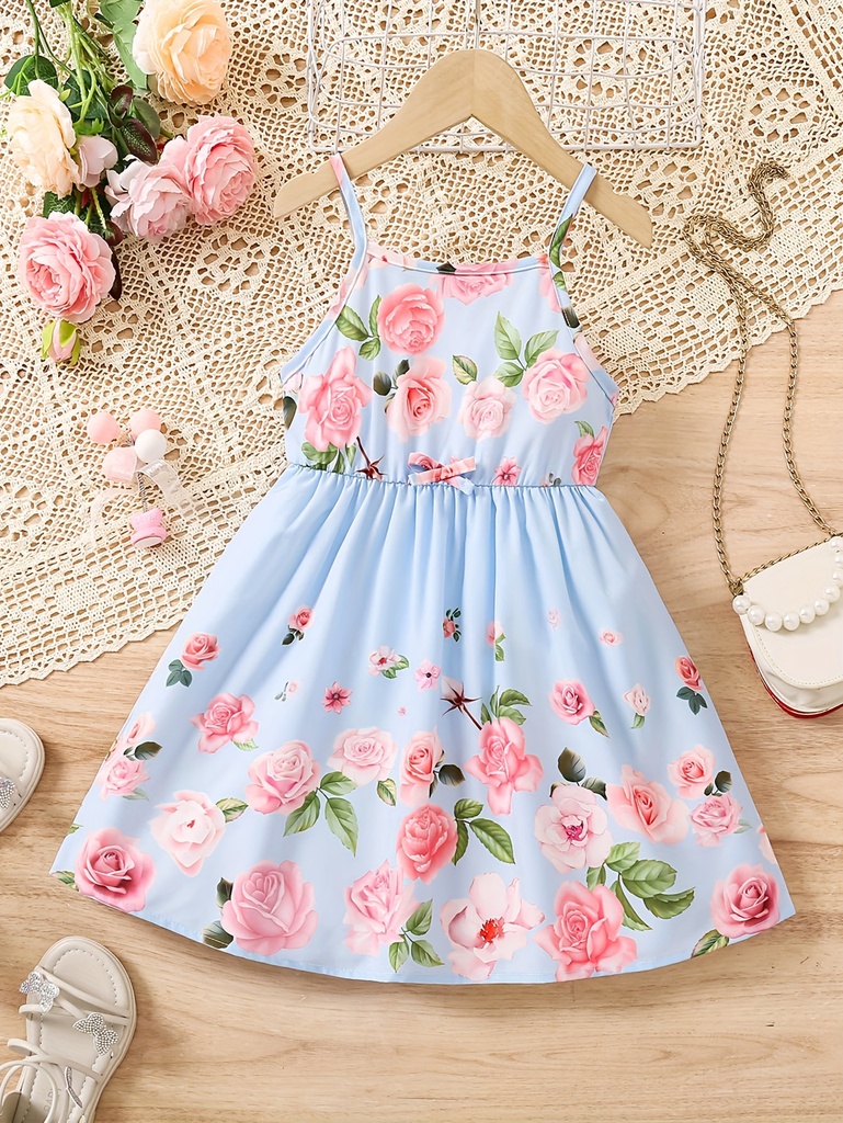 Vestido de Niña con Estampado de Flores Luxeira