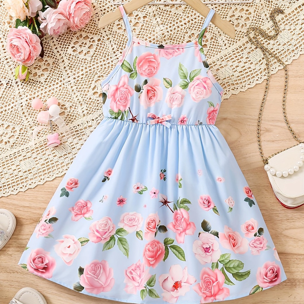 Vestido de Niña con Estampado de Flores Luxeira