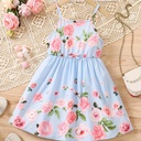 Vestido de Niña con Estampado de Flores Luxeira